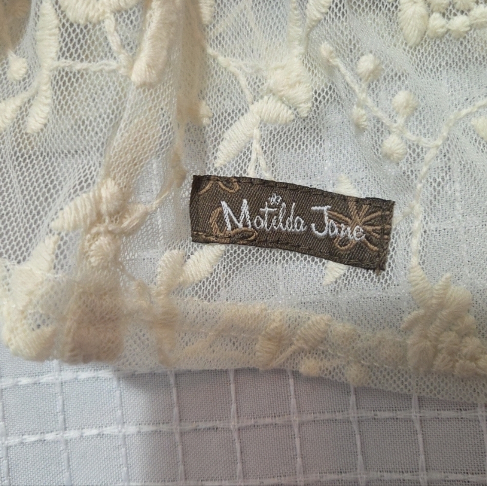 Matilda Jane Pink & Blue Floral Lace-Front Boho Tunic Size Large - Picture 6 of 9